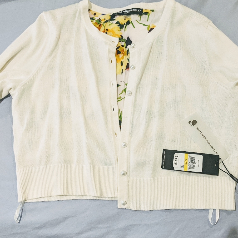 Karl Lagerfeld Paris Crop Cardigan